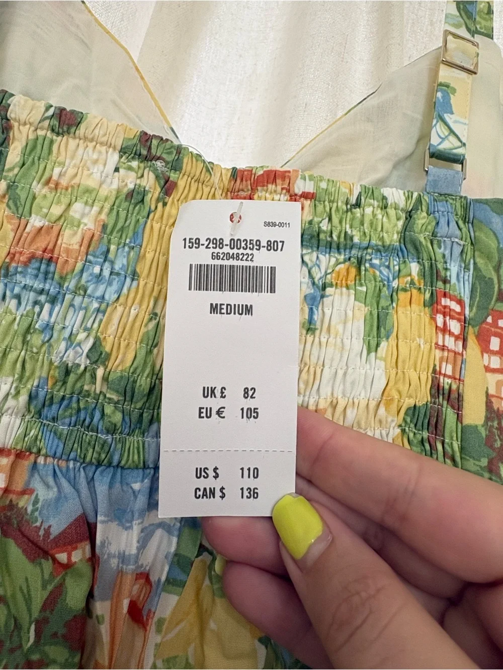 Tropical Print Spaghetti Strap Maxi Dress - Yellow & Green